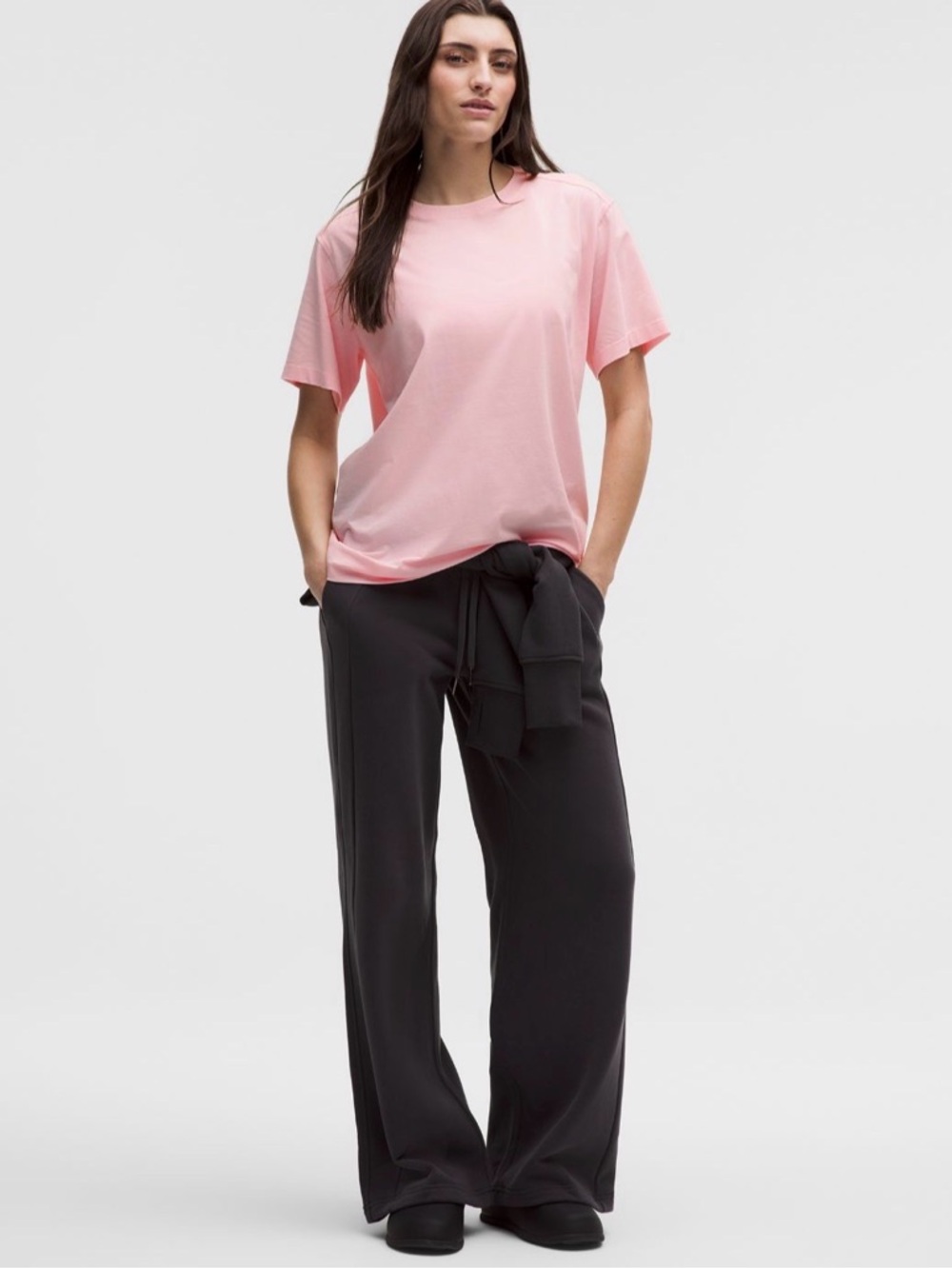 lululemon All Yours Oversized Organic Tee Crew Neck T-Shirt in Pink Pearl M - Picture 2 of 6